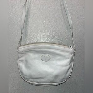 Vintage Gucci Canvas Monogram White Small Crossbody Purse